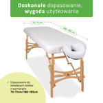 Zestaw - Prześcieradło frotte 1cz. na stoły składane 70-75/180-185, pokrycie frotte na podgłówek białe