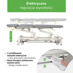 Stół rehabilitacyjny, do masażu, elektryczny Proxima X7 - rama sterująca, szaro biały