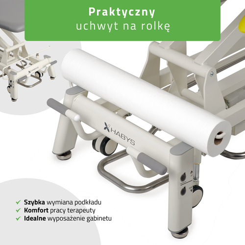 Stół rehabilitacyjny, do masażu, elektryczny Proxima X7 - rama sterująca, szaro biały