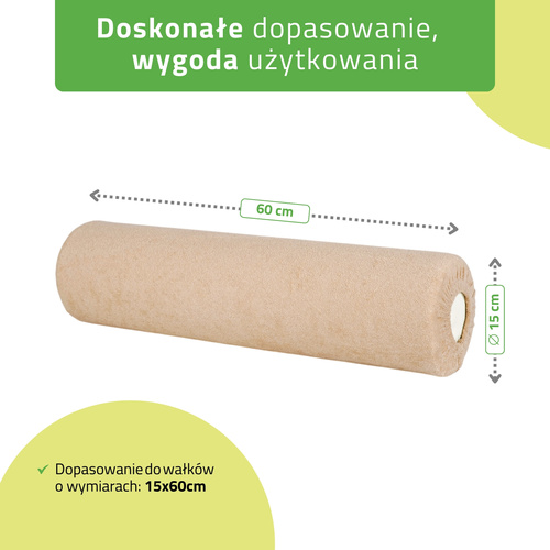 Prześcieradło frotte na wałek - 15x60 cm kremowe latte