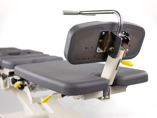 Stół rehabilitacyjny Upright Chiro Z7 - pianka integralna, rama sterująca, kółka, regulacja drop, pasy, szaro biały