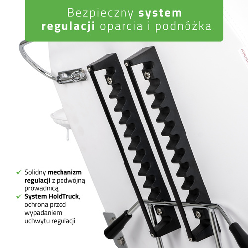 Fotel kosmetyczny wielofunkcyjny ARIA BIANCO z kuwetami – biały
