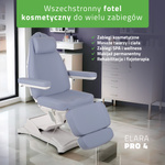 Fotel kosmetyczny z regulacją elektryczną Elara PRO 4, fioletowy - 3 silniki 