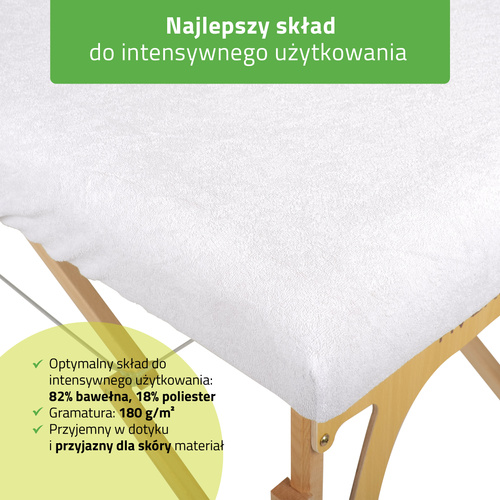 Prześcieradło frotte 1cz. na stoły składane - 60/165 białe
