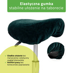 Pokrowiec welurowy z gumką na taboret, butelkowo zielony