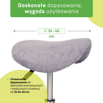 Pokrowiec frotte z gumką na taboret, szary