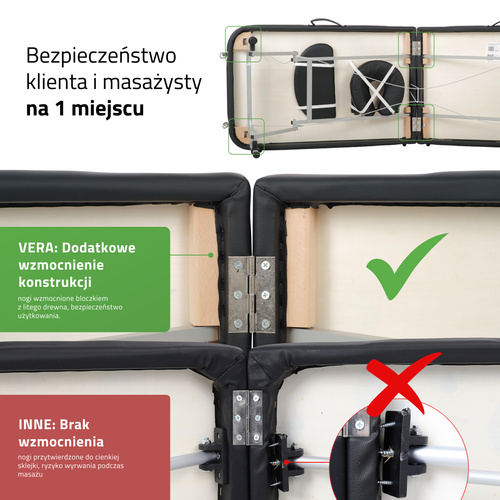 Stół do masażu Vera 60 cm – czarny