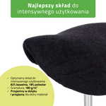 Pokrowiec frotte z gumką na taboret, czarny