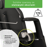 Fotel kosmetyczny wielofunkcyjny, do tatuażu ARIA NERO z kuwetami – czarny