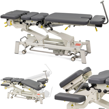 Stół rehabilitacyjny Upright Chiro Z7 - pianka integralna, rama sterująca, kółka, regulacja drop, pasy, szaro biały
