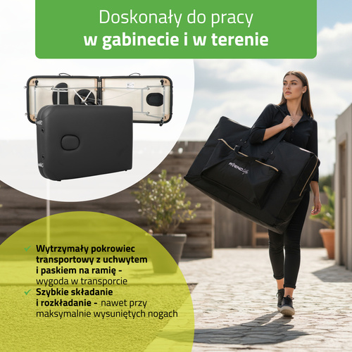 Stół do masażu Vera 60 cm – czarny