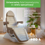 Fotel kosmetyczny z regulacją elektryczną Leo PRO 4, szary - 3 silniki