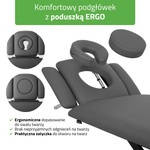 Stół rehabilitacyjny, do masażu, elektryczny Evero Cross X4 Ergo – rama sterująca, szaro  czarny