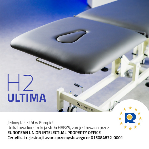 Stół rehabilitacyjny, do masażu, hydrauliczny Ultima H2 - szaro biały