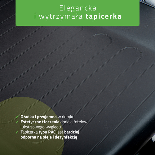 Fotel kosmetyczny wielofunkcyjny, do tatuażu ARIA NERO z kuwetami – czarny