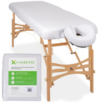 Zestaw - Prześcieradło frotte 1cz. na stoły składane 70-75/180-185, pokrycie frotte na podgłówek białe