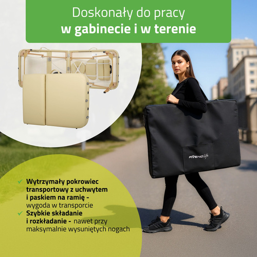 Stół do masażu Bianca 70 cm - beżowy