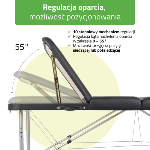 Stół do masażu Adele 70 cm – czarny 