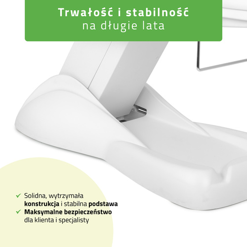 Fotel kosmetyczny z regulacją elektryczną Leo PRO 4, biały - 3 silniki