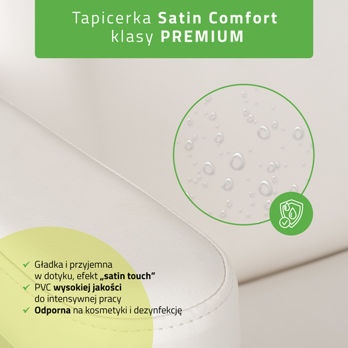 Fotel kosmetyczny z regulacją elektryczną Elara PRO 6P, biały 