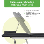 Stół rehabilitacyjny, do masażu elektryczny Optima – pilot ręczny, czarno biały