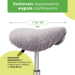 Pokrowiec welurowy z gumką na taboret, grafitowy