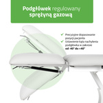 Stół rehabilitacyjny, do masażu, elektryczny Fortis 2 Ergo - pilot ręczny, szaro biały