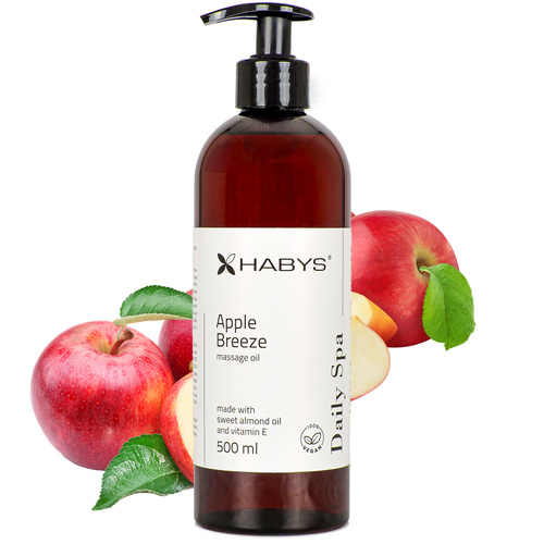 Zestaw - Stół do masażu Sonia 60 cm - beżowy, olejek do masażu Daily Spa Apple Breeze HABYS 500 ml