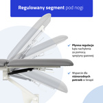 Stół rehabilitacyjny, do masażu, hydrauliczny Ultima H3 - szaro biały