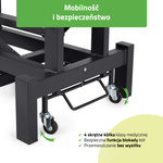 Stół rehabilitacyjny, do masażu, elektryczny Fortis 4 Ergo - pilot ręczny, szaro czarny