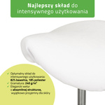 Pokrowiec welurowy z gumką na taboret, biały