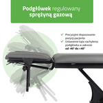 Stół rehabilitacyjny, do masażu, elektryczny Fortis 2 Ergo - pilot ręczny, rama sterująca, szaro czarny