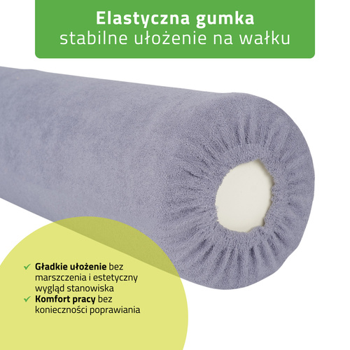 Prześcieradło frotte na wałek - 15x60 cm szare