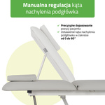 Stół rehabilitacyjny, do masażu, elektryczny Optima - pilot ręczny, szaro biały