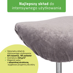 Pokrowiec welurowy z gumką na taboret, grafitowy