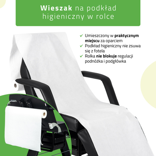 Fotel kosmetyczny wielofunkcyjny, do tatuażu ARIA NERO z kuwetami – czarny