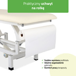 Stół rehabilitacyjny, do masażu, elektryczny Fortis 1 - pilot ręczny, beżowo biały