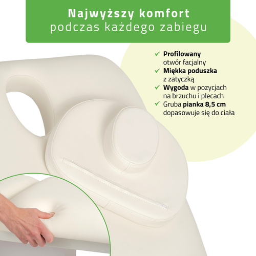 Łóżko kosmetyczne elektryczne z podgrzewaniem Serenity PRO 4 do masażu i zabiegów SPA - 3 silniki   