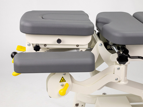 Stół rehabilitacyjny Upright Chiro Z7 - pianka integralna, rama sterująca, kółka, regulacja drop, pasy, szaro biały