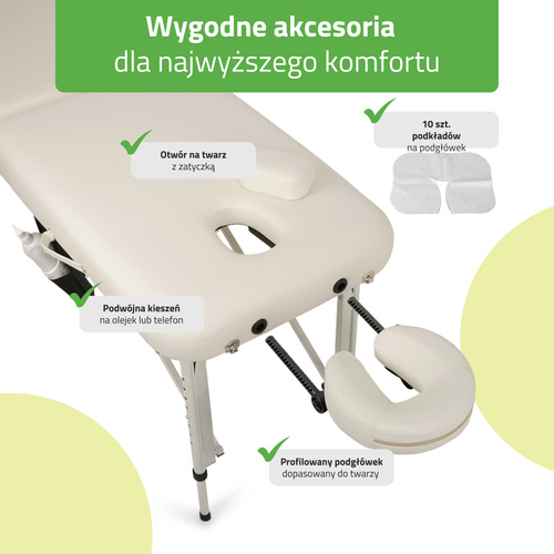 Stół do masażu Vera 60 cm – biały