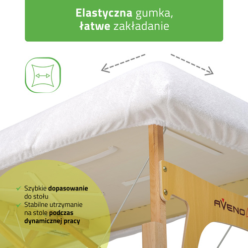 Prześcieradło frotte 1cz. na stoły składane - 60/165 białe