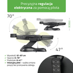 Fotel kosmetyczny z regulacją elektryczną Leo PRO 4, czarny - 3 silniki