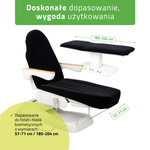 Prześcieradło welurowe z gumką i sznurkami na fotel kosmetyczny czarne