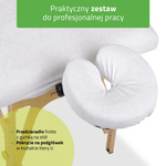 Zestaw - Prześcieradło frotte 1cz. na stoły składane - 60/165, pokrycie frotte na podgłówek białe