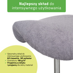 Pokrowiec frotte z gumką na taboret, szary