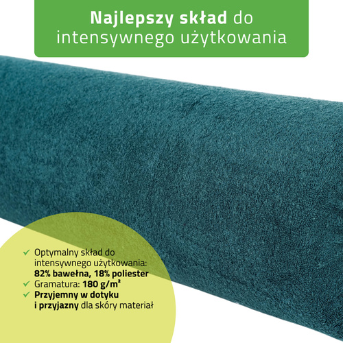 Prześcieradło frotte na wałek - 15x60 cm butelkowa zieleń