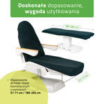 Prześcieradło frotte z gumką i sznurkami na fotel kosmetyczny butelkowo zielone