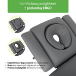Stół rehabilitacyjny, do masażu, elektryczny Fortis 5 Ergo - pilot ręczny, szaro czarny
