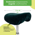 Pokrowiec welurowy z gumką na taboret, butelkowo zielony