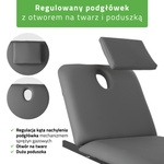 Stół rehabilitacyjny, do masażu, elektryczny Fortis 2 - pilot ręczny, rama sterująca, szaro czarny